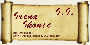 Irena Ikonić vizit kartica